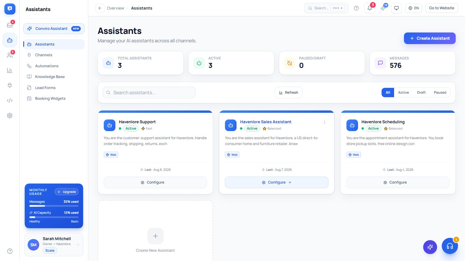 A different assistant per job